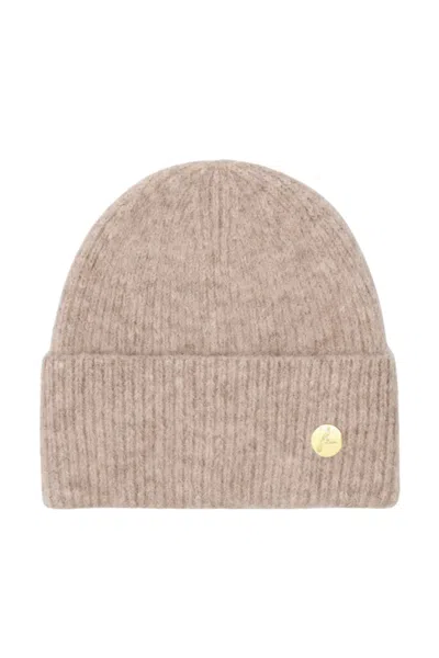 Hortons England Women's Neutrals Mohair Lightweight Fawn Beanie In Yellow