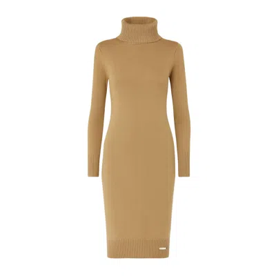 Hortons England Women's Neutrals Stirling Roll Neck Knit Dress - Tan In Brown