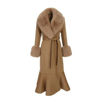 Hortons England Women's Neutrals Westminster Cashmere Peplum Coat Tan In Brown
