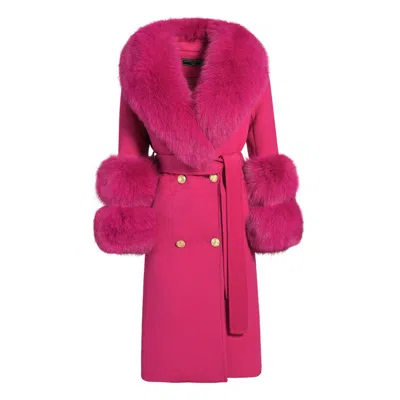 Hortons England Women's Pink Belgravia Cashmere Coat Magenta
