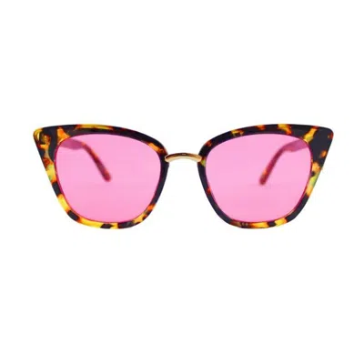 Hortons England Women's Pink Cat Eye Sunglasses