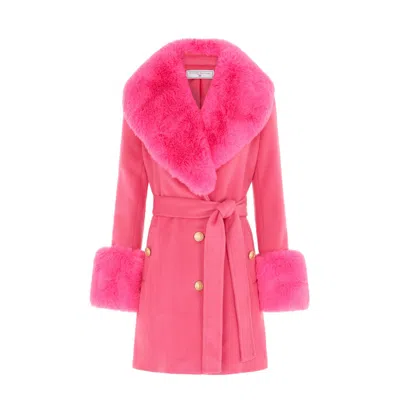 Hortons England Women's Pink / Purple Buckingham Mini Cashemere Coat In Pink/purple