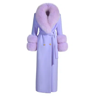 Hortons England Women's Pink / Purple / Purple Mayfair Cashmere Long Coat Lavender