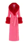 Hortons England Women's Red / Pink / Purple Mayfair Cashmere Coat Hot Pink In Pink/purple/red
