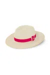 Hortons England Women's Pink / Purple Studland Fedora Hot Pink In Pink/purple