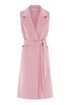 Hortons England Women's Pink / Purple The Knightsbridge Sleeveless Double Breasted Coat Pink In Pink/purple