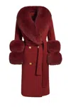 Hortons England Women's Red Belgravia Burgundy Cashmere Coat In Red