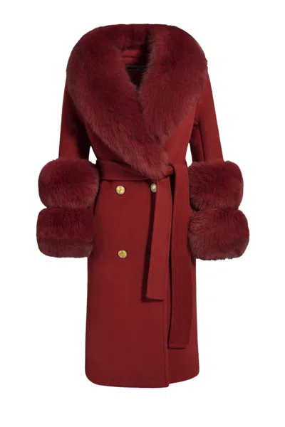Hortons England Women's Red Belgravia Burgundy Cashmere Coat