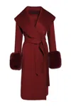 Hortons England Women's Red Belmont Cashmere Coat Burgundy In Red