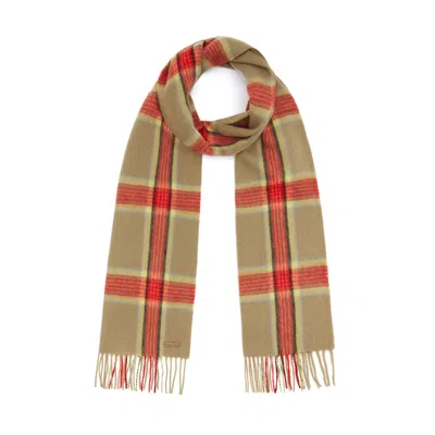 Hortons England Women's Red / Brown Hexham Check Red Scarf In Multi