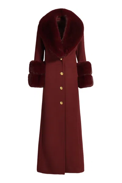 Hortons England Women's Red Huntington Burgundy Cashmere Coat