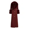 Hortons England Women's Red Huntington Cashmere Coat Burgundy In Burgundy
