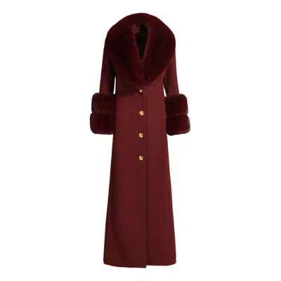 Hortons England Women's Red Huntington Cashmere Coat Burgundy