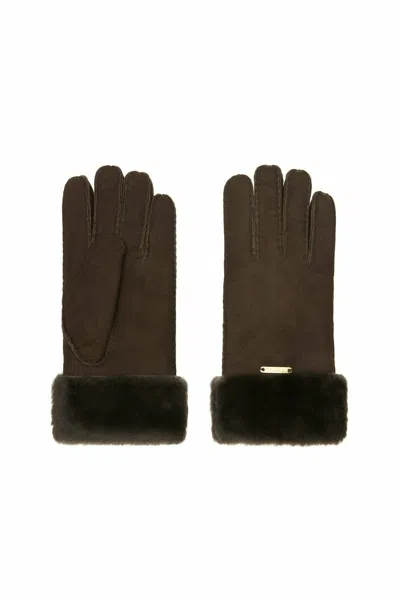 Hortons England Women's Richmond Sheepskin Gloves Chocolate Brown