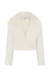 Hortons England Women's Valencia Cropped Jacket White Tweed In White