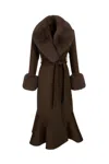 Hortons England Women's Westminster Cashmere Peplum Coat Chocolate Brown In Brown