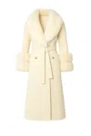 Hortons England Women's White Belgravia Ivory Cashmere Coat In White