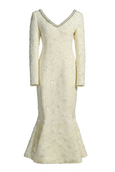 Hortons England Women's White Chloe Ivory Handmade Dress