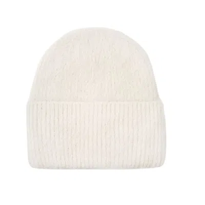 Hortons England Women's White Mohair Ivory Beanie In Neutral