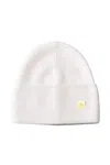 Hortons England Women's White Mohair Lightweight Ivory Beanie In White