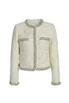 Hortons England Women's White Pearl Embellished Jacket