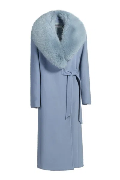 Hortons England Women's Windsor Cashmere Coat - Powder Blue