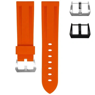 Horus Watch Straps For Tudor Black Bay Straight Lug Tangerine Orange Rubber Watch Band 22mmsl-org-tb In Red