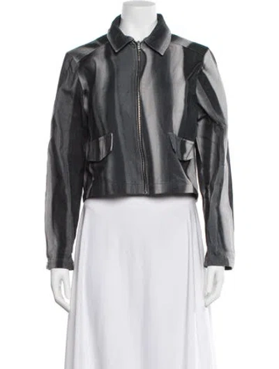 Pre-owned Hosbjerg Biker Jacket In Gray