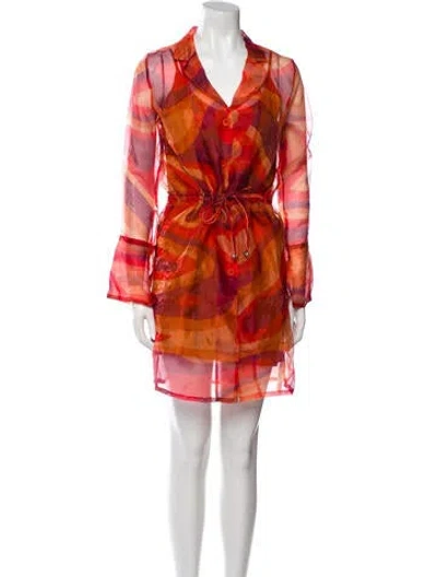 Pre-owned Hosbjerg Printed Dress Set W/ Tags In Orange