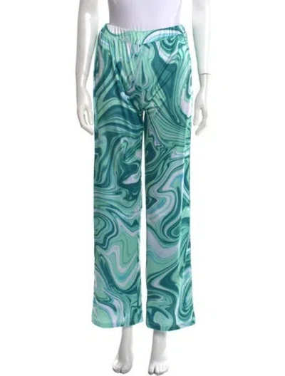 Pre-owned Hosbjerg Printed Wide Leg Pants In Multi