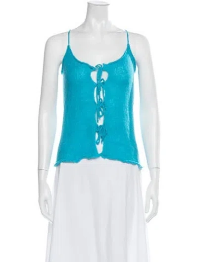 Pre-owned Hosbjerg Scoop Neck Sleeveless Top In Blue
