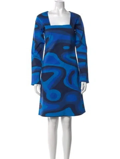 Pre-owned Hosbjerg Silk Mini Dress In Blue