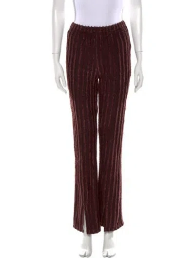 Pre-owned Hosbjerg Striped Wide Leg Pants W/ Tags In Burgundy