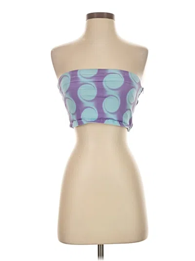 Pre-owned Hosbjerg Tube Top Purple Strapless Neckline Tops
