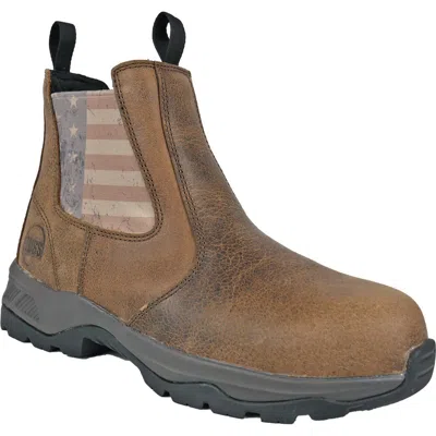 Hoss Boot Company Hoss Old Glory Distressed Composite Toe Work Boot In Brown