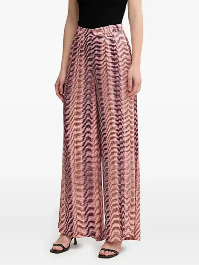 Hoss Intropia 올오버 패턴 플리츠 팬츠 In Pink