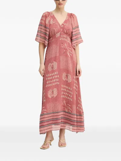 Hoss Intropia Ana Flared-sleeve Maxi Dress In Pink