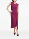 Hoss Intropia Asymmetric-seam Midi Dress In Purple