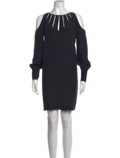 Pre-owned Hoss Intropia Asymmetrical Mini Dress In Black