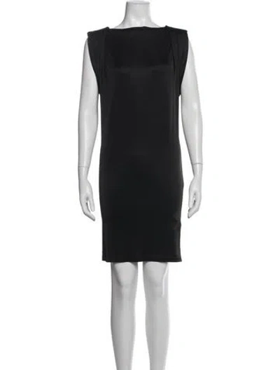 Pre-owned Hoss Intropia Bateau Neckline Knee-length Dress In Black