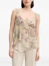 Hoss Intropia Bead-embellished Ruffled Blouse In White