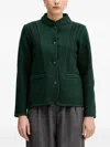 Hoss Intropia Braided Buttoned Jacket In Green
