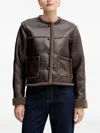 Hoss Intropia Buttoned Shearling Jacket In Brown