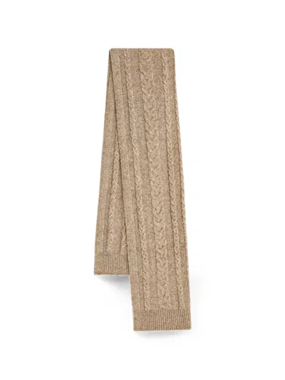 Hoss Intropia Cable-knit Ribbed Scarf In Brown