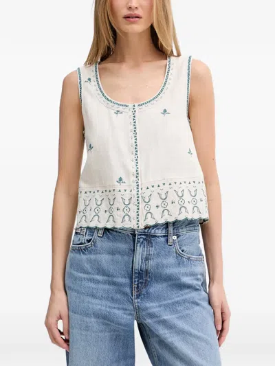 Hoss Intropia Carmela Scalloped-hem Blouse In White