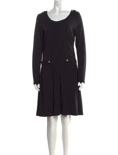Pre-owned Hoss Intropia Crew Neck Knee-length Dress In Black