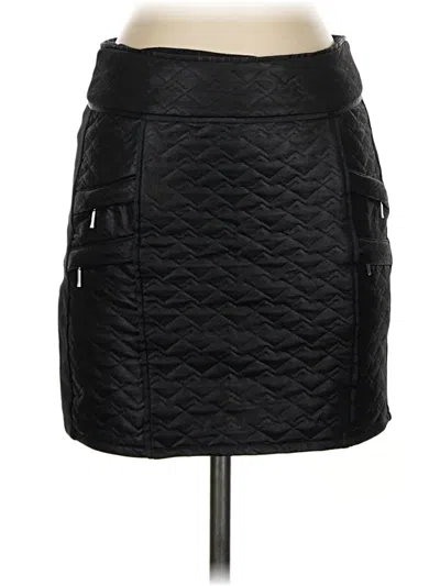 Pre-owned Hoss Intropia Faux Leather Skirt In Black