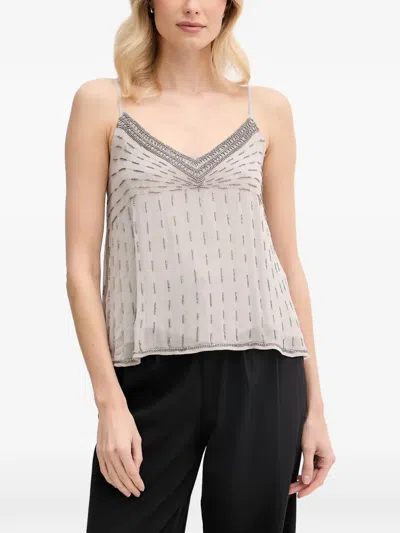 Hoss Intropia Gabriela Bead-embellished Top In Orange