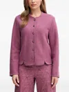 Hoss Intropia Heart-embellished Button-down Jacket In Purple