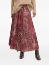 Hoss Intropia Pleated Paisley-print Skirt In Red
